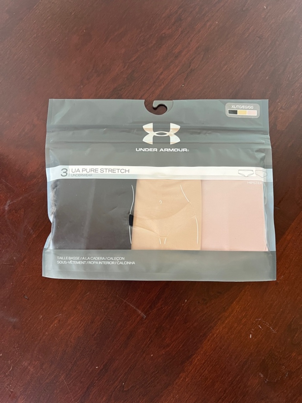 Under Armour Womens Pure Stretch Hipster XL New 3 Pack Underwear Panties No Show - Picture 2 of 3